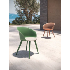 Fauteuil baquet d'extérieur en polypropylène velours Design Paola