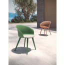 Fauteuil baquet d'extérieur en polypropylène velours Design Paola