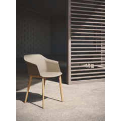 Fauteuil baquet d'extérieur en polypropylène velours Design Sofia