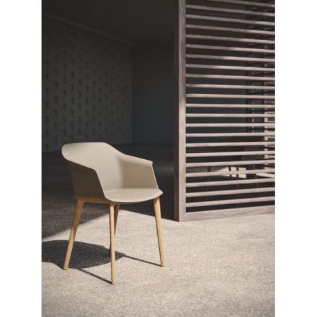 Fauteuil baquet d'extérieur en polypropylène velours Design Sofia
