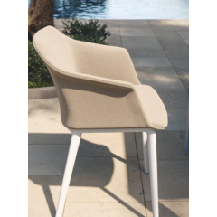 Fauteuil baquet rembourré d'extérieur en polypropylène velours Design Sofia