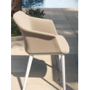 Fauteuil baquet rembourré d'extérieur en polypropylène velours Design Sofia