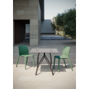 Chaise d'extérieur empilable en polypropylène recyclable Design Ada