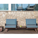 Canapé d'extérieur 2 ou 4 places avec table centrale en polyéthylène recyclable Design Samourai