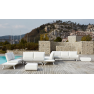 Divan d'angle de jardin + table, alu et Polyéthylène recyclable Poléasy Design Samourai