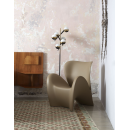 Fauteuil d'extérieur en Polyéthylène ou velours Design Lily