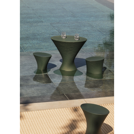 Tabouret d'extérieur en polyéthylène recyclable Design Iris
