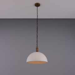 Suspension dôme Kauri en céramique 37 cm, blanc mat