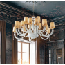 Lustre Chandelier en verre soufflé pour hôtel ou château Design David 18 Lumières