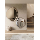 Miroir sculptural avec demi-cadre en verre fusionné Design Acaï