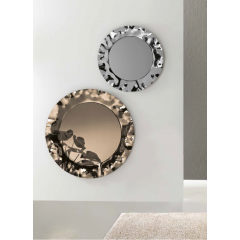Miroir rond bordure en verre Design Danse