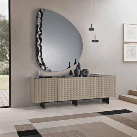 Miroir avec insert en relief Design Fuji