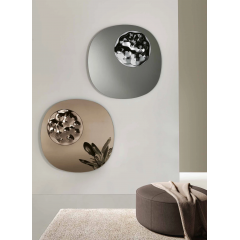 Miroir avec insert en verre texturé Design Bijou