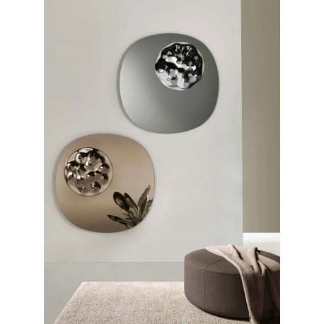 Miroir avec insert en verre texturé Design Bijou