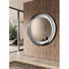 Miroir rond avec encadrement en verre fondu Design Luxor