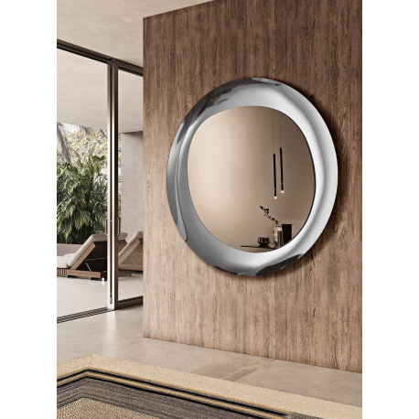 Miroir rond avec encadrement en verre fondu Design Luxor