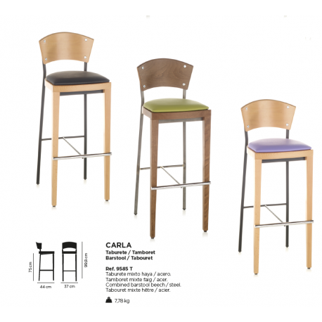 Tabouret bois d'hotellerie et restauration Design Carla