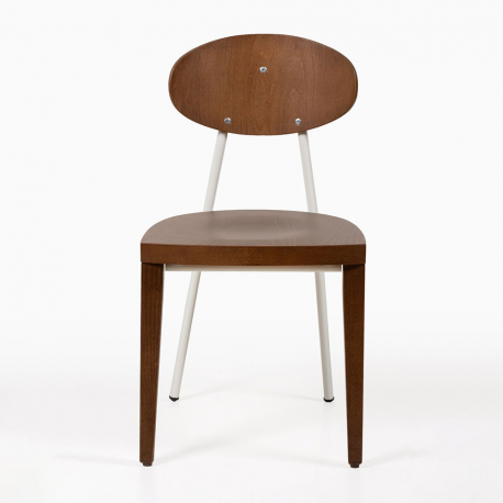 Chaise mixte bois/Acier d'hotellerie et restauration empilable Design Mixt