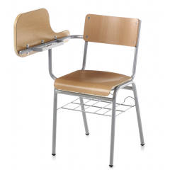 Chaise bois avec tablette écritoire Design Conférence