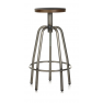 Tabouret de bar mixte acier/bois à hauteur reglable Design Lab