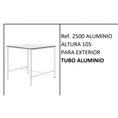 Table haute d'extérieur rectangulaire de restauration pieds aluminium Design 2500HAlu