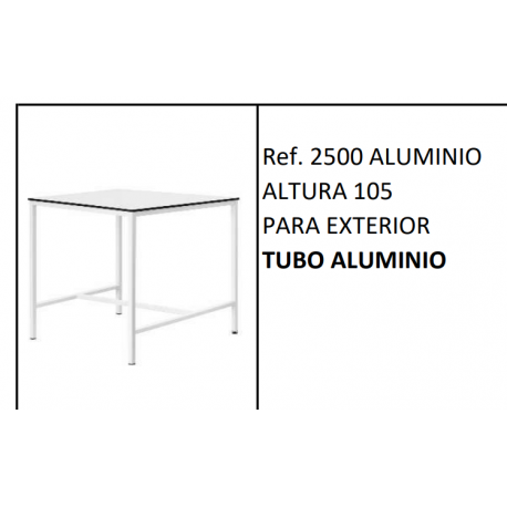 Table restaurateur rectangulaire d'extérieur pieds aluminium Design 2500Alu