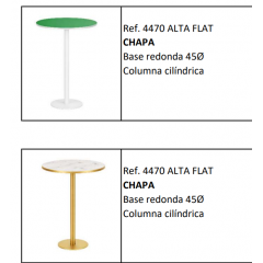 Pied de Table haute en métal, base ronde et colonne cylindrique Design Chapa