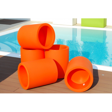 Vase cylindrique en résine Design Vesuvio