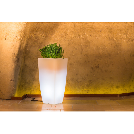 Vase cubique lumineux en résine Design Stilo