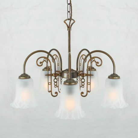 Lustre traditionnel 5 bras col de cygne Design Medan