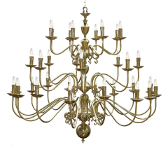 Lustre Chandelier flamand monumental 20 bras Design Flemish bougies