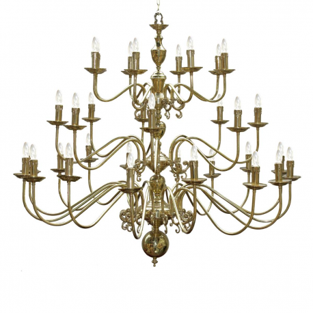 Lustre Chandelier flamand monumental 18 + 8 + 8 bras Design Flemish bougies