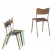 Chaise mixte acier/bois empilable Design Helena