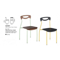 Chaise empilable mixte acier/bois Design Handy
