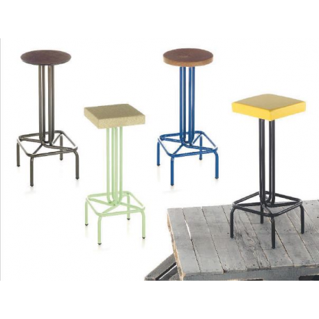 Tabouret de bar mixte acier/bois Design Twist