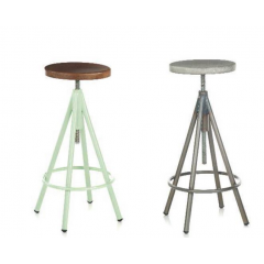 Tabouret de bar mixte acier/bois Design Conic