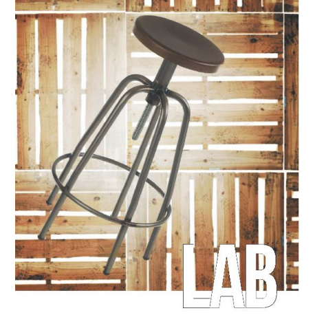 Tabouret de bar mixte acier/bois Design Lab