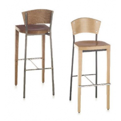 Tabouret de bar mixte acier/bois Design Carla