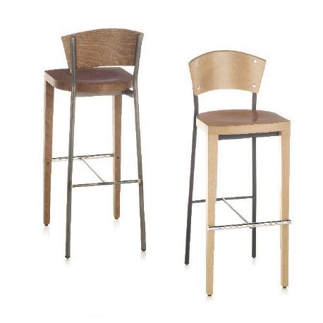 Tabouret de bar mixte acier/bois Design Carla