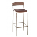 Tabouret de bar mixte acier/bois Design Lido