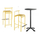 Tabouret de bar en acier avec repose pieds Design Quint