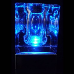 Pack de 2 centres de table lumineux en verre Cristal